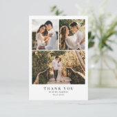 BUDGET Elegante stoffige roze monogram foto bruilo Bedankkaart (Staand voorkant)