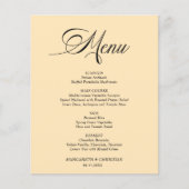 Budget Elegante Tarwe Minimalistische Wedding Menu (Voorkant)