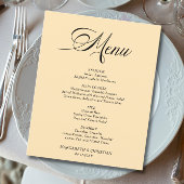 Budget Elegante Tarwe Minimalistische Wedding Menu