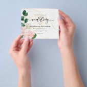 BUDGET/Elegante trouwkaart. Uitnodigingsfolder Flyer (Hand)