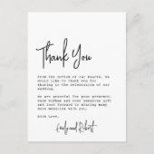 Budget Elegante Typografie Foto Bruiloft Dank u Briefkaart (Voorkant)