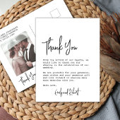 Budget Elegante Typografie Foto Bruiloft Dank u Briefkaart
