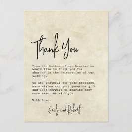Budget Elegante Typografie Foto Bruiloft Dank u Briefkaart