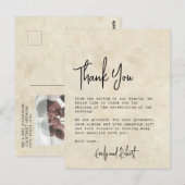 Budget Elegante Typografie Foto Bruiloft Dank u Briefkaart (Voorkant / Achterkant)