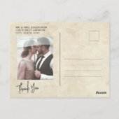 Budget Elegante Typografie Foto Bruiloft Dank u Briefkaart (Achterkant)