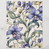 Budget Elegante Waterverf Blauw Bloemen Bruiloft Flyer (Achterkant)