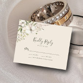 Budget Elegante Waterverf Bloemen Foto RSVP Kaart