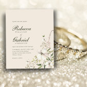 Budget Elegante Waterverf Bloemenfoto Wedd Invite