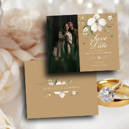 Budget Elegante Waterverf Floral Save the Date Pic Flyer