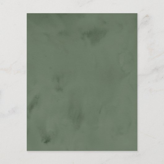 Budget Elegante Waterverf Winter Groen Bruiloft (Achterkant)