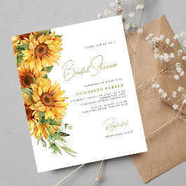 Budget elegante zonnebloem bruids douche uitnodigi