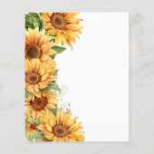 Budget elegante zonnebloem bruids douche uitnodigi flyer (Achterkant)