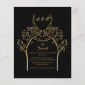 BUDGET ELEGANTE ZWART EN GOUDEN BRUILOFT FLYER (Voorkant)