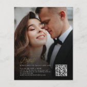 BUDGET Elegante Zwart Goud QR Code RSVP Huwelijk (Achterkant)