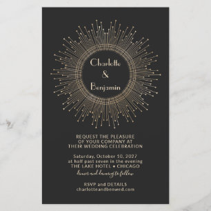 Budget Elegante Zwart Goud Starburst Huwelijksuitn