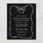 Budget Elegante Zwart & Wit Bow Uitnodiging Flyer (Voorkant)