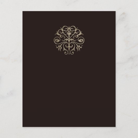 Budget elegante zwarte bruiloft receptie uitnodigi flyer (Achterkant)