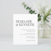 Budget Elegante Zwarte Witte Typografie Huwelijk (Staand voorkant)