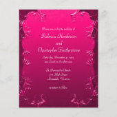 Budget Elegantie: roze klassieke bruiloft uitnodig Flyer (Voorkant)