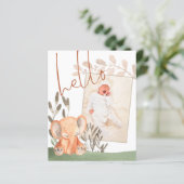 Budget Elephant Baby Foto geboortedatum bekendmaki (Staand voorkant)