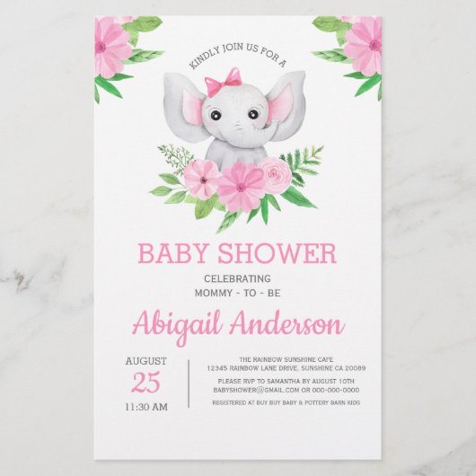 BUDGET Elephant Baby shower Florence (Voorkant)