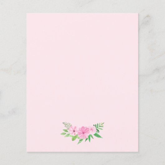 BUDGET Elephant Baby shower Girly Invitation (Achterkant)