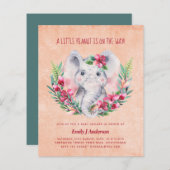 BUDGET Elephant Baby shower Invite Safari (Voorkant / Achterkant)