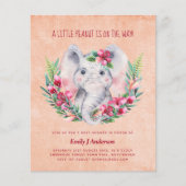 BUDGET Elephant Baby shower Invite Safari (Voorkant)