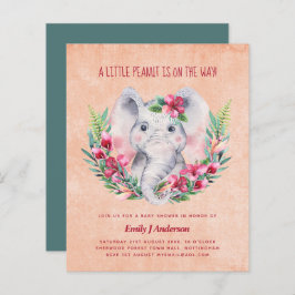 BUDGET Elephant Baby shower Invite Safari