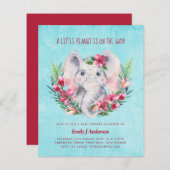 BUDGET Elephant Baby shower Invite Safari (Voorkant / Achterkant)