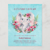 BUDGET Elephant Baby shower Invite Safari (Voorkant)