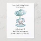 Budget Elephant Blue Baby Boy Shower (Voorkant)