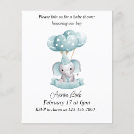 Budget Elephant Blue Baby Boy Shower