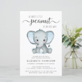 Budget Elephant Blue Baby shower Invitation (Staand voorkant)