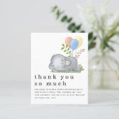 BUDGET Elephant Blue Boy Baby shower Dank u wel (Staand voorkant)