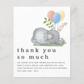 BUDGET Elephant Blue Boy Baby shower Dank u wel (Voorkant)