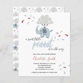 Budget Elephant Blue Boy's Baby shower Invitation