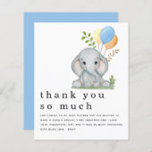 BUDGET Elephant Boy Baby shower Blue Hartelijk dan (Voorkant / Achterkant)