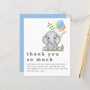 BUDGET Elephant Boy Baby shower Blue Hartelijk dan