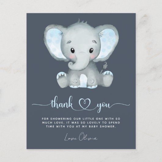 BUDGET Elephant Boy Baby shower Dank je wel (Voorkant)