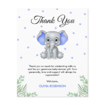 Budget Elephant Boy Baby shower Dank u Kaart