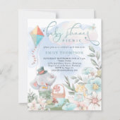 Budget Elephant Boy Baby shower Picnic Invite (Voorkant)