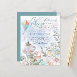 Budget Elephant Boy Baby shower Picnic Invite