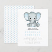 BUDGET Elephant Boy Baby shower Uitnodiging (Voorkant / Achterkant)