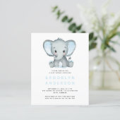 BUDGET Elephant Boy Baby shower Uitnodiging (Staand voorkant)