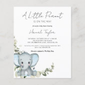 Budget Elephant Boy Baby shower Uitnodiging (Voorkant)