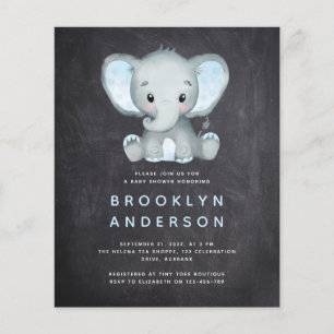 BUDGET Elephant Boy Baby shower Uitnodiging