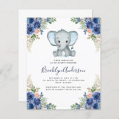 BUDGET Elephant Boy Baby shower Uitnodiging (Voorkant / Achterkant)