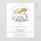 Budget Elephant Boy Sage Baby shower Uitnodiging (Voorkant)