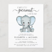 Budget Elephant Couples Baby Boy Shower Uitnodigin (Voorkant)